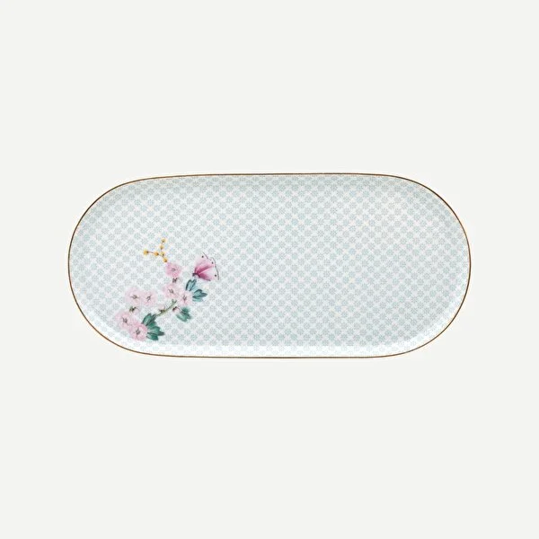 BLUSHİNG BİRDS BEYAZ OVAL SERVİS TABAĞI 25 CM