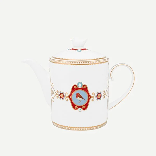 Love Birds Beyaz Madalyon Desenli Demlik 1,3 lt.