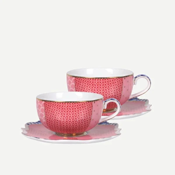 Royal İkili Pembe Kahve Fincanı