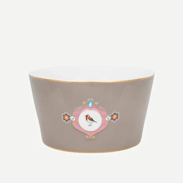 Love Bird Haki Madalyon Desenli Kase 20 cm