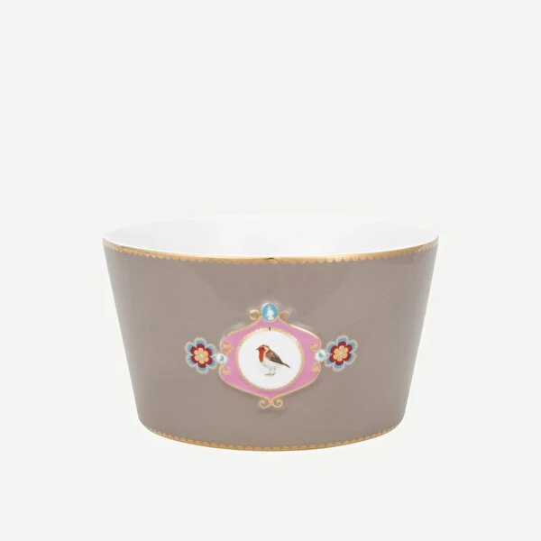 Love Bird Haki Madalyon Desenli Kase 15 cm