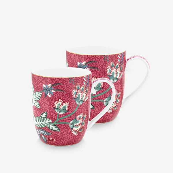 Flower Festival Kırmızı İkili Küçük Mug Seti 145 ml.