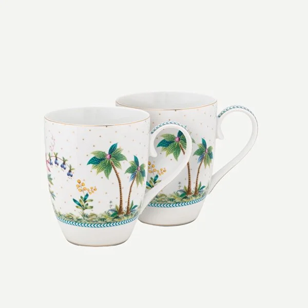Jolie İkili Beyaz Büyük Mug Seti 350 ml.