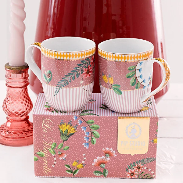 LA MAJORELLE İKİLİ PEMBE KÜÇÜK MUG SETİ 145 ML