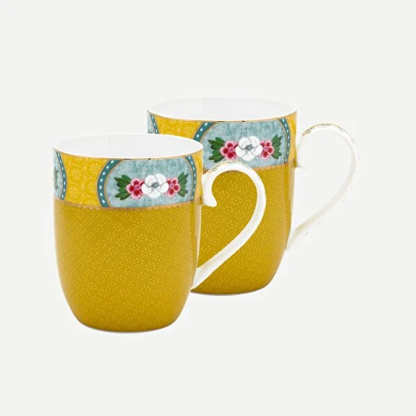 Blushing Birds İkili Sarı Küçük Mug Seti 145 ml.