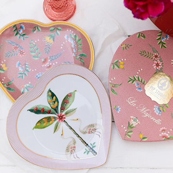La Majorelle İkili Pembe Kalpli Tabak Seti 21.5cm