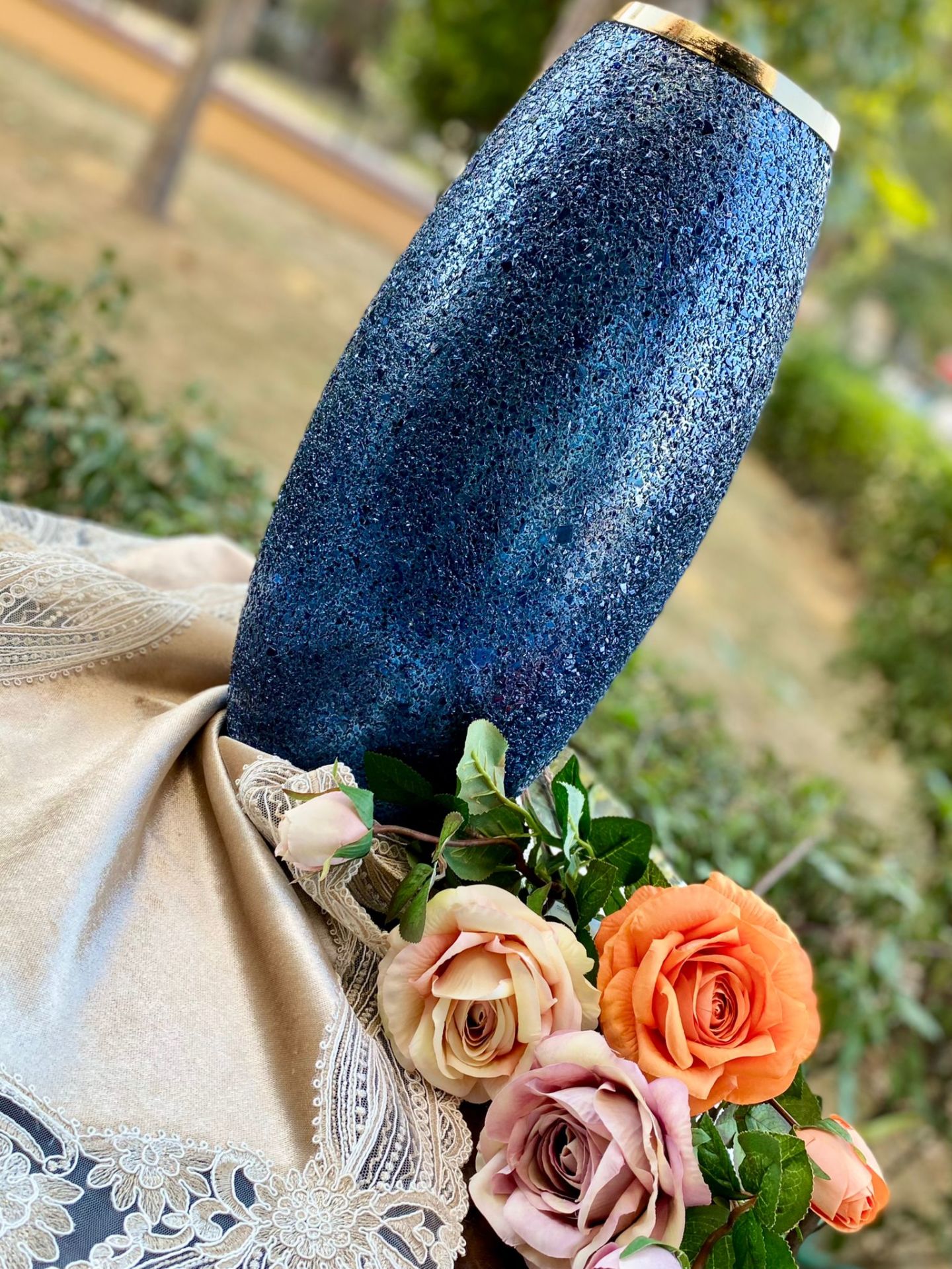 WN1160 PESSA BLUE VAZO h44*21 cm