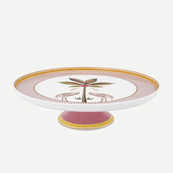 Pembe Porselen Kek Standı 21 cm