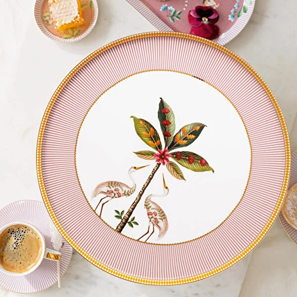 Pembe Porselen Kek Standı 21 cm