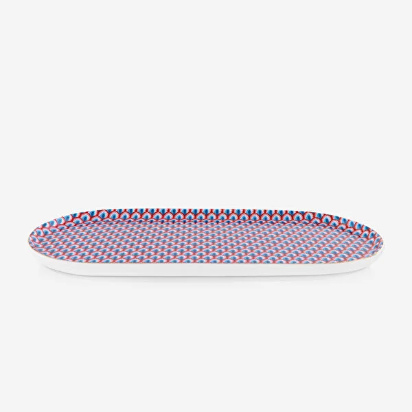 Mavi Porselen Servis Tabağı 25 cm