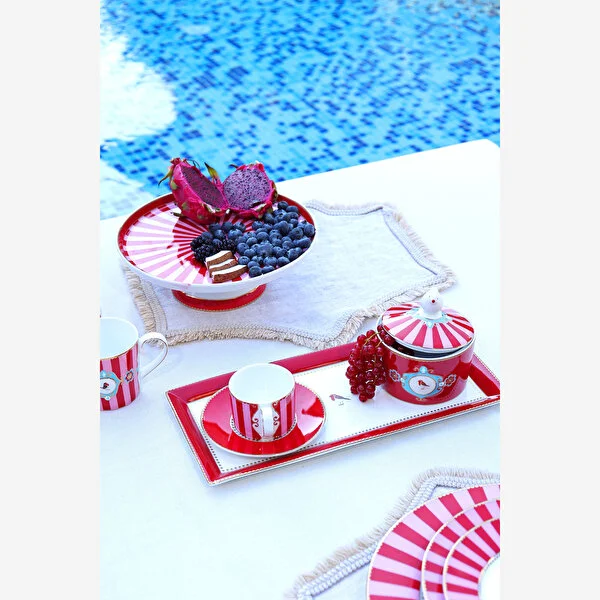 Love Bird Kırmızı Pembe Mini Kek Standı 24 cm