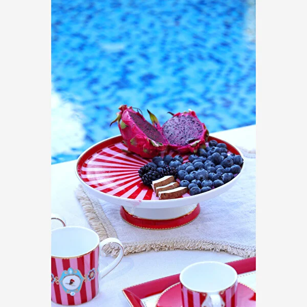 Love Bird Kırmızı Pembe Mini Kek Standı 24 cm