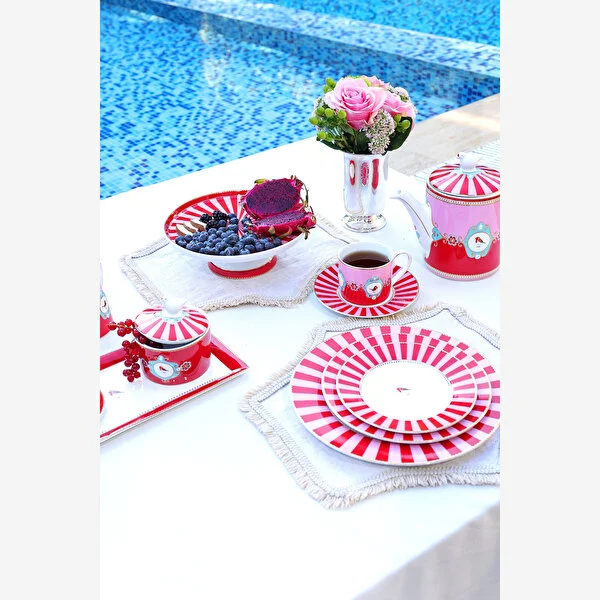 Love Bird Kırmızı Pembe Mini Kek Standı 24 cm