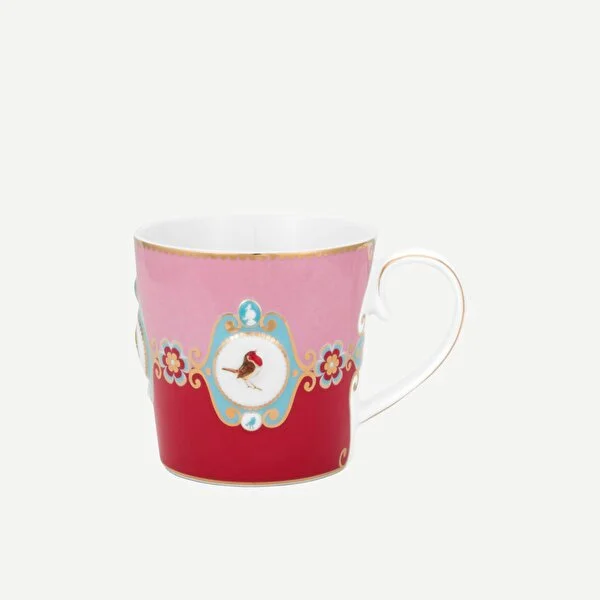 KIRMIZI/PEMBE MADALYON DESENLİ MUG