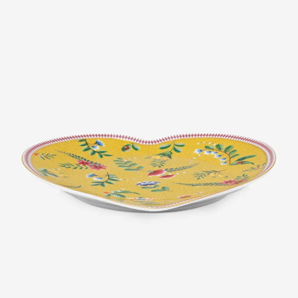 La Majorelle Sarı Porselen Kalpli Tabak Seti 21,5 Cm