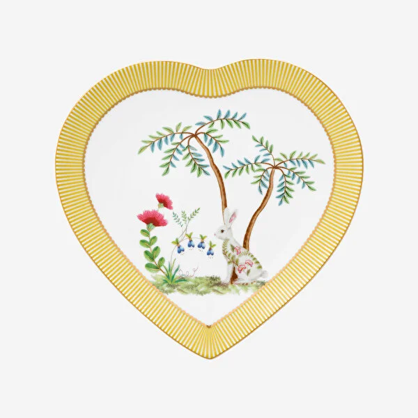 La Majorelle Sarı Porselen Kalpli Tabak Seti 21,5 Cm