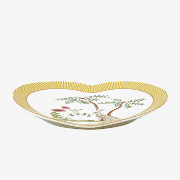 La Majorelle Sarı Porselen Kalpli Tabak Seti 21,5 Cm