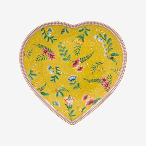 La Majorelle Sarı Porselen Kalpli Tabak Seti 21,5 Cm