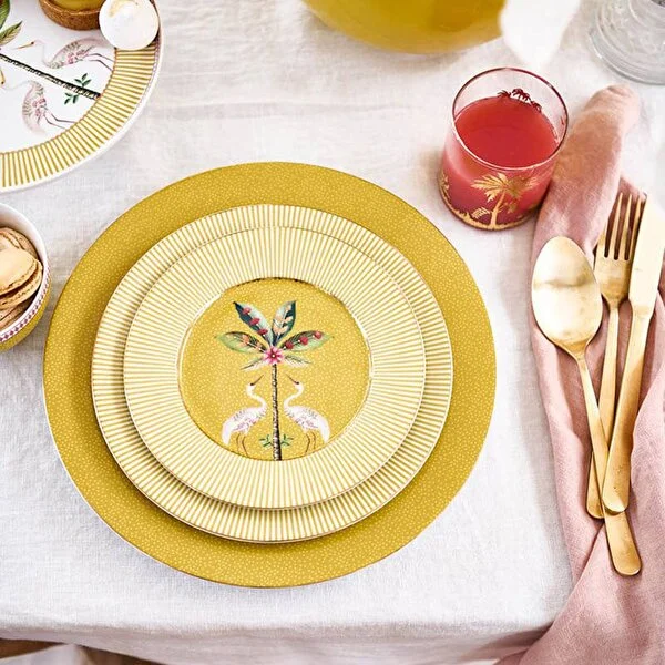 Sarı Porselen Yemek Tabağı 26,5 cm