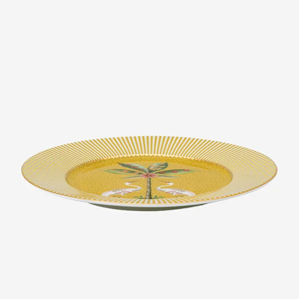 Sarı Porselen Pasta Tabağı 17 cm