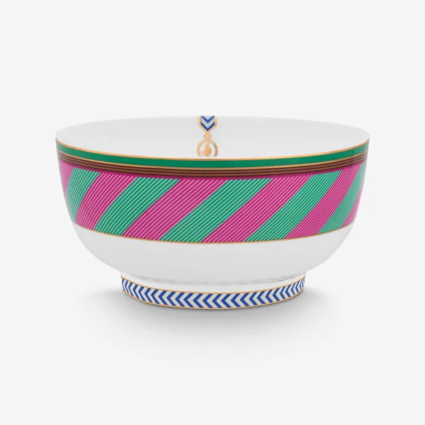Bowl Chique Stripes Pink-Green 15.5cm