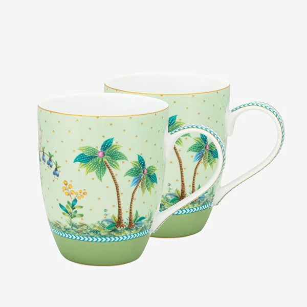 Jolie İkili Yeşil Büyük Mug Seti 350 ml. 