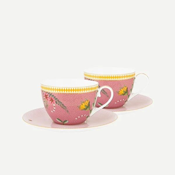 La Majorelle İkili Pembe Çay Fincanı Seti 280 ml. 