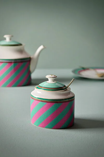 Sugar Bowl Chique Stripes Pink-Green 550ml