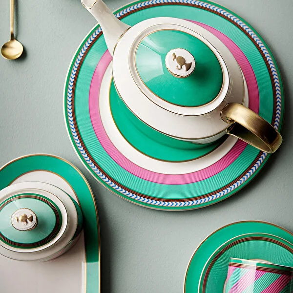 Sugar Bowl Chique Stripes Pink-Green 550ml