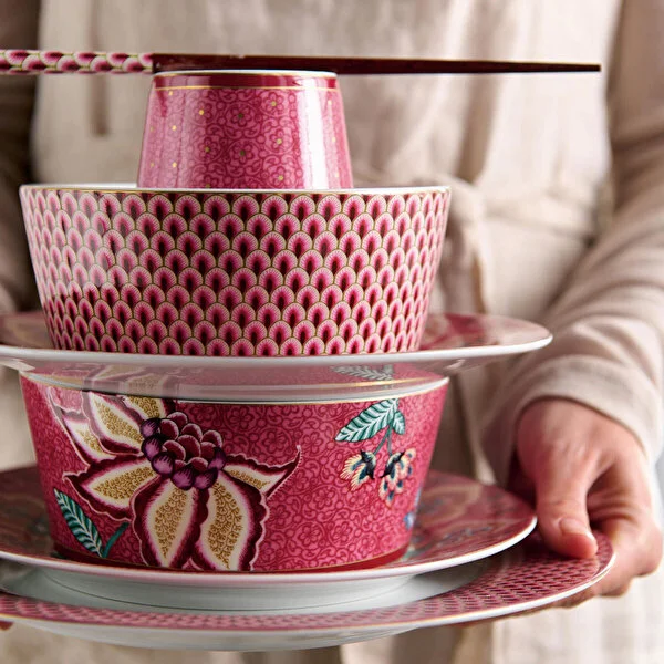 Giftset Bowls Oriental Flower Festival Dark Pink 12cm