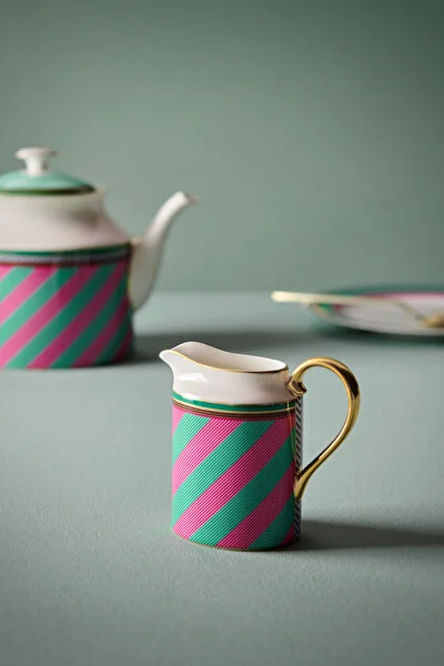 Jug Small Chique Stripes Pink-Green 260ml