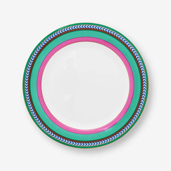 Plate Chique Stripes Pink-Green 23cm