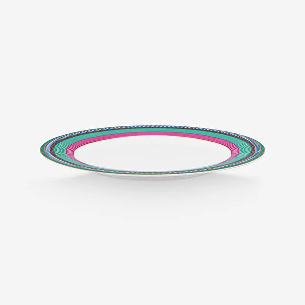 Plate Chique Stripes Pink-Green 23cm