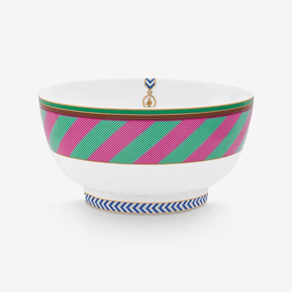 Bowl Chique Stripes Pink-Green 18cm