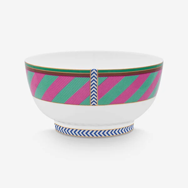 Bowl Chique Stripes Pink-Green 18cm