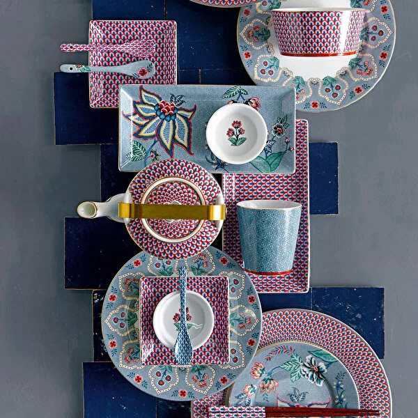Giftset Mugs without Ear Oriental Flower Festival Blue 230ml