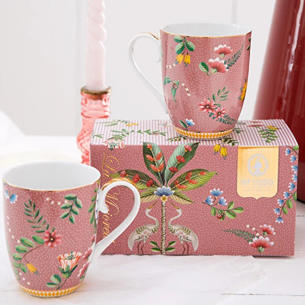 La Majorelle İkili Pembe Büyük Mug Seti 350 ml. 