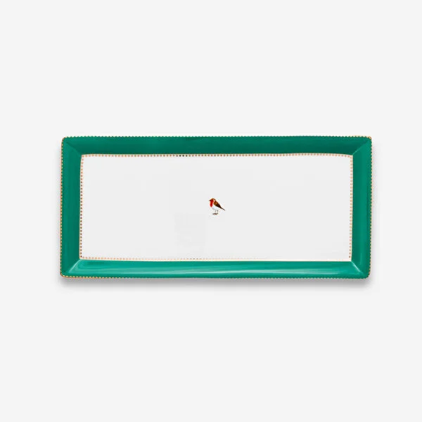 Love Birds Yeşil Servis Tabaği 33.3x15.5cm   8720874273257