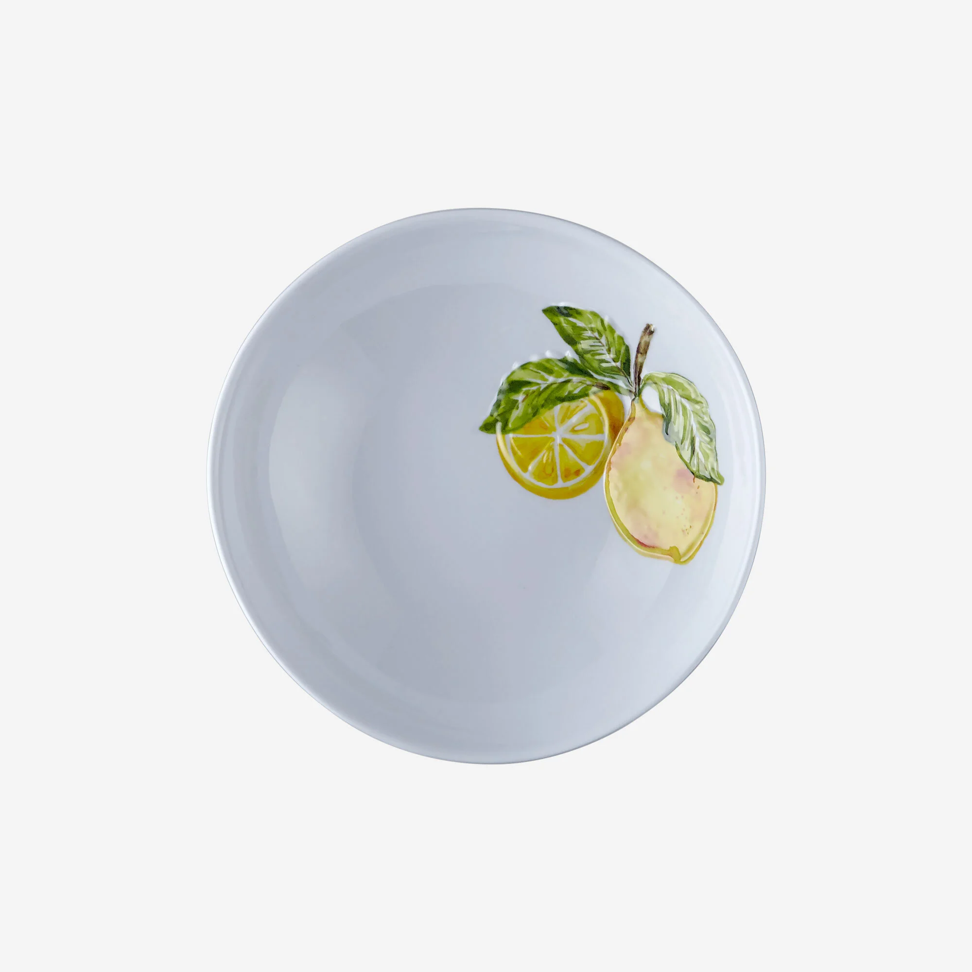 Amalfi Limon Kabartmalı Beyaz Çukur Tabak 20 cm