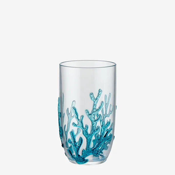 Mercan Mavi Akrilik Uzun Bardak 600 ml