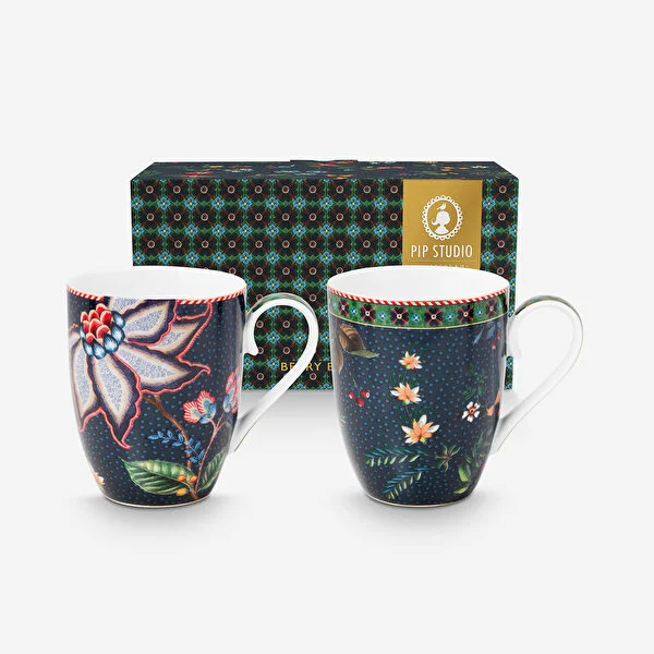 Berry Blues İkili Mavi Büyük Mug Seti 350 ml. 