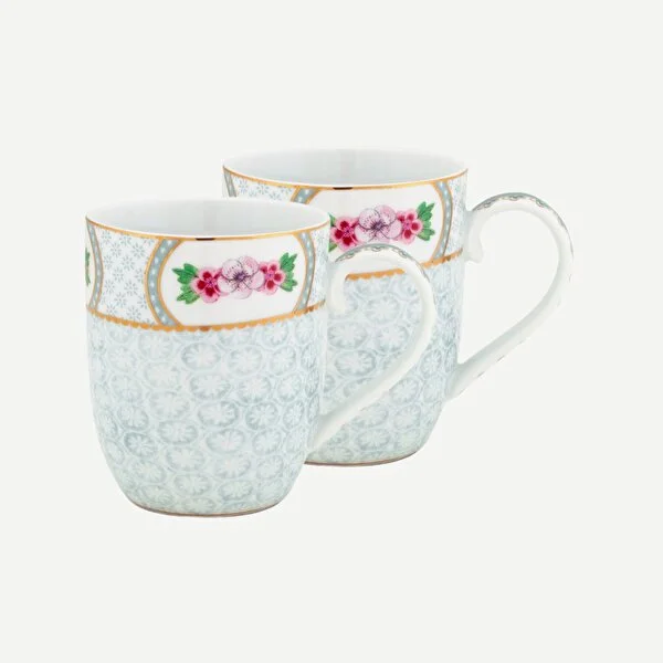 Blushing Birds İkili Beyaz Küçük Mug Seti 145 ml. 