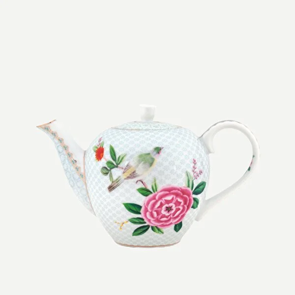 Blushing Birds Küçük Beyaz Demlik 750 ml. 