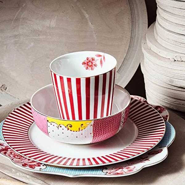 Royal Çizgili Pembe Kulpsuz Mug 230 ml