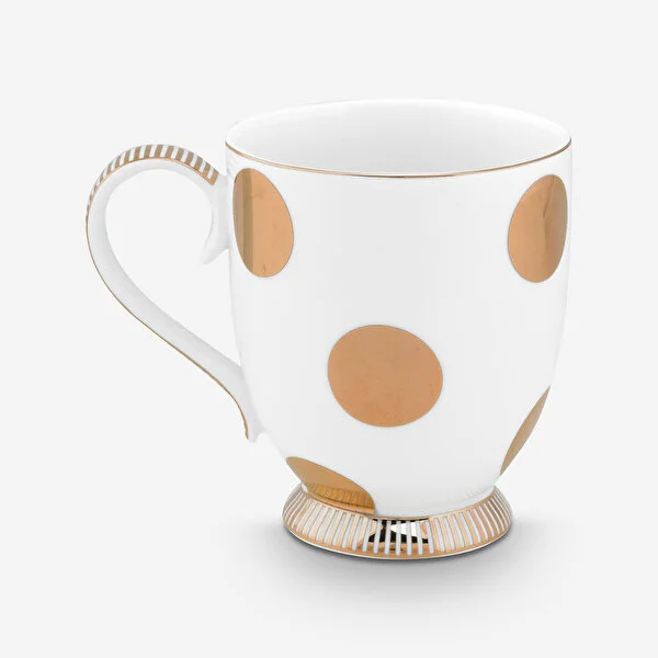 Dot Delight  Altın / Beyaz Mug 350 ml 