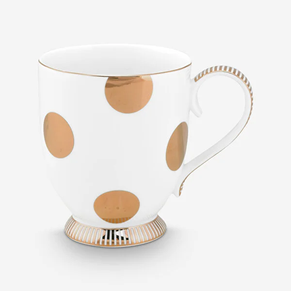 Dot Delight  Altın / Beyaz Mug 350 ml 