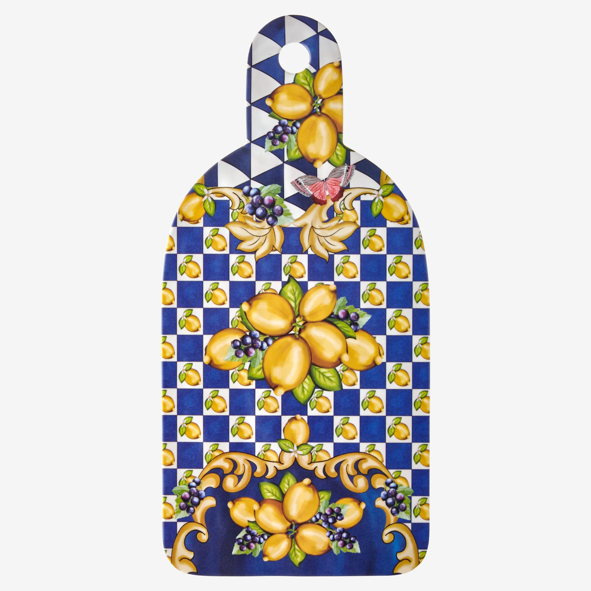 Capri Mavi Limon Buketi Kesme Tahtası 34cm