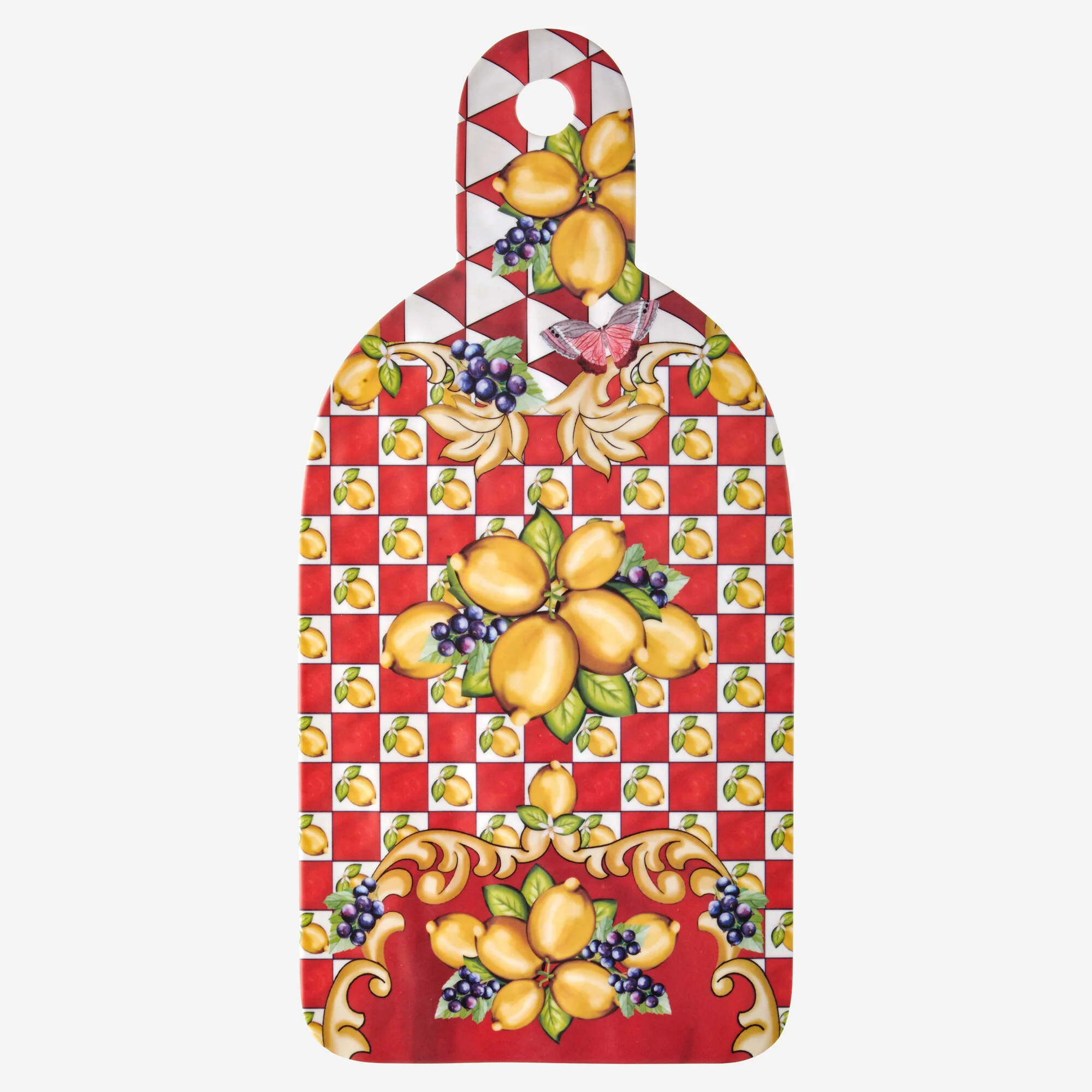 Capri Kırmızı Limon Buketi Kesme Tahtası 34cm