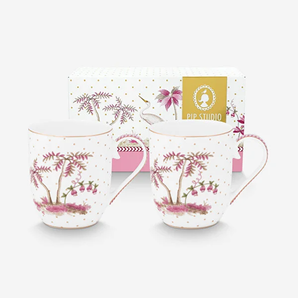 Jolie İkili Pembe Dots Küçük Mug Seti 145 ml. 