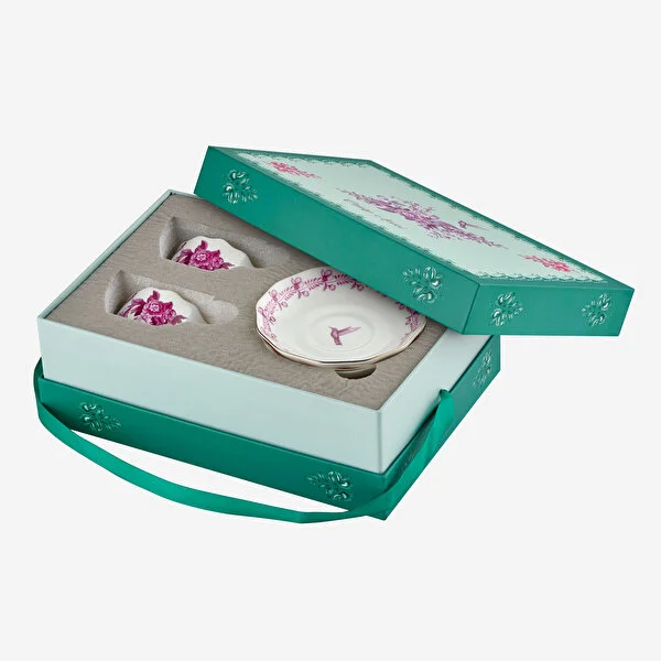 PRIMAVERA PEMBE 2'Lİ TURK KAHVESİ FİNCAN SETİ